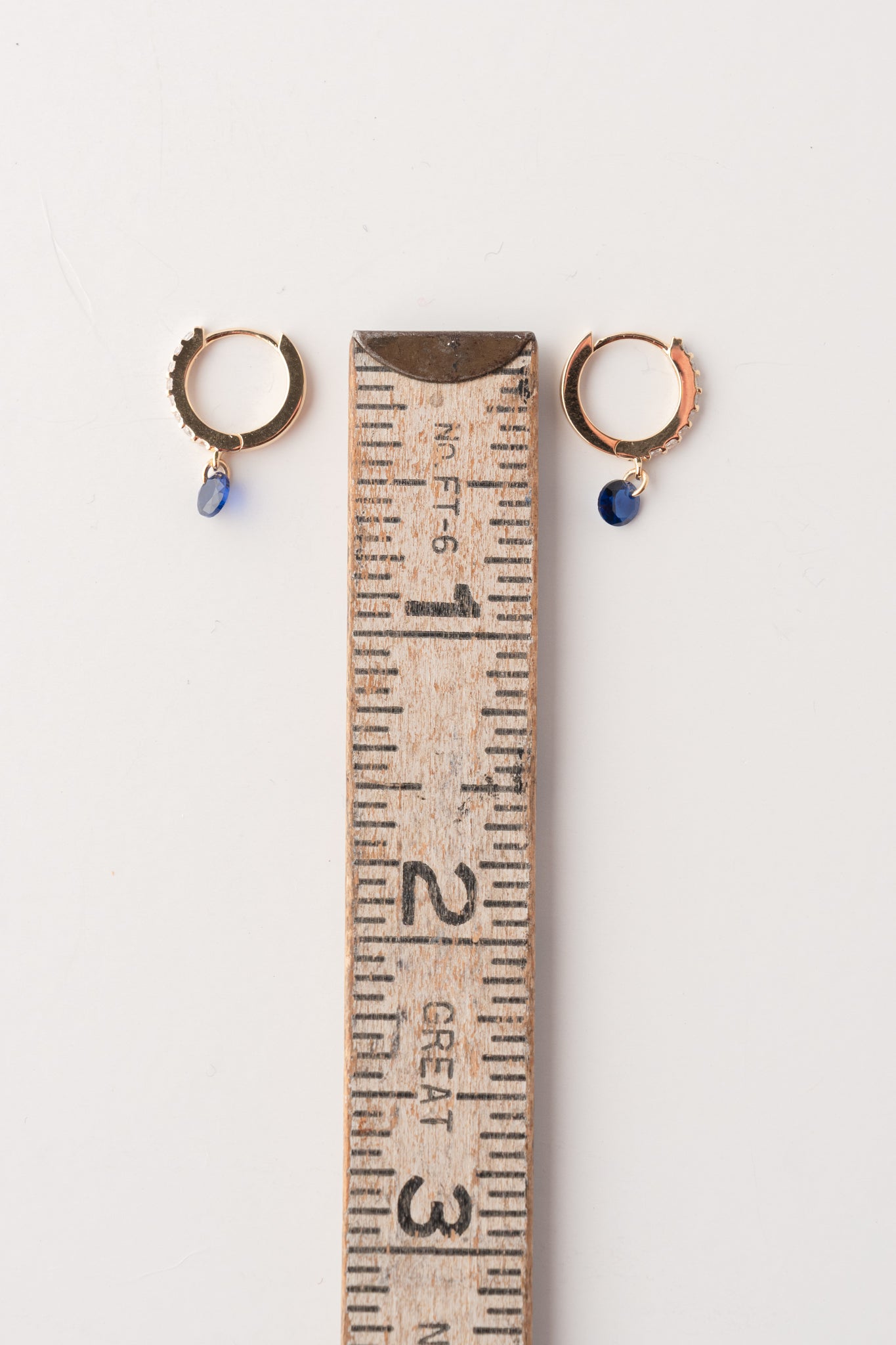 Native Gem Bon Bon Blue Sapphire Circle Huggies Earrings