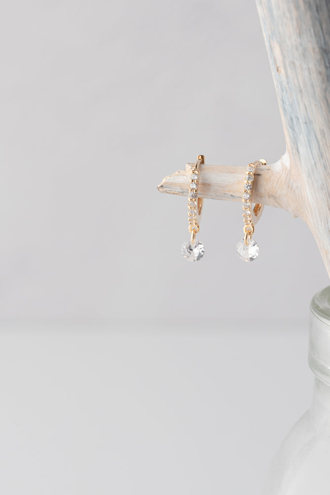 Native Gem Bon Bon Diamond Circle Huggies Earrings