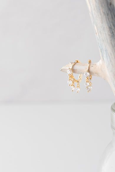 Native Gem Floating Opal Huggies