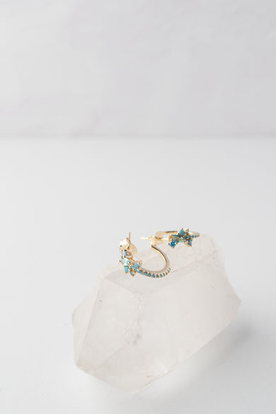 Native Gem Tropicale Mini Hoop Earrings, Turquoise