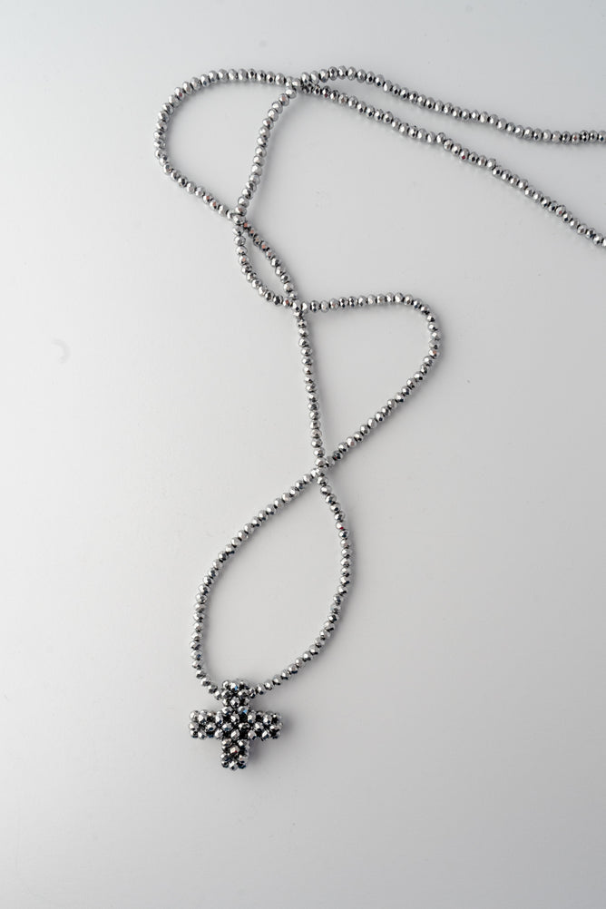 Pluslavie Across Necklace, Silver