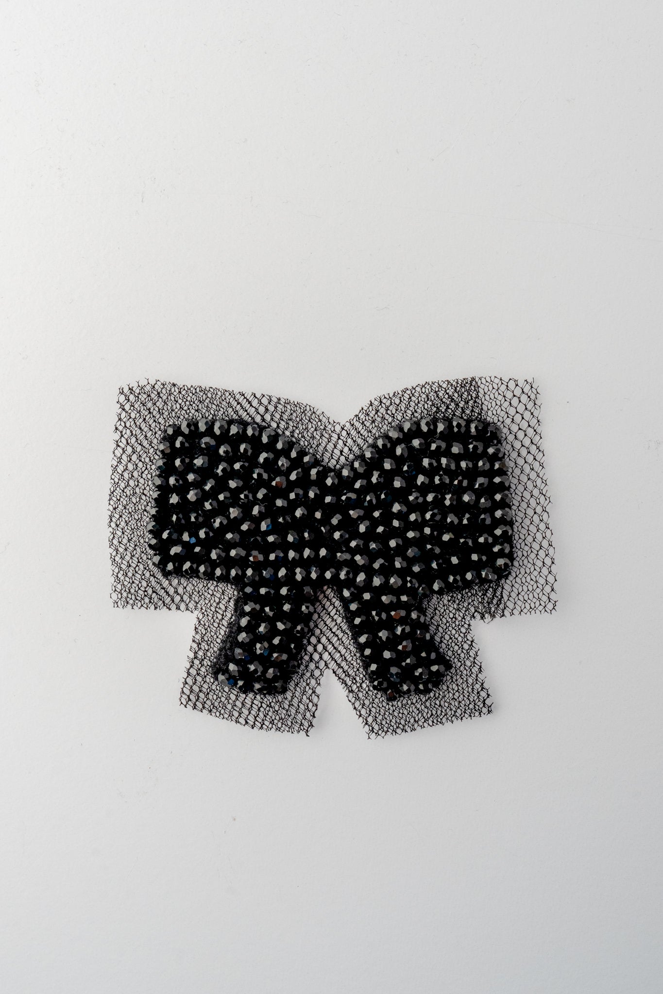 Pluslavie PLU Sparkle Button-On Patch/Couture Mesh Bow, Black