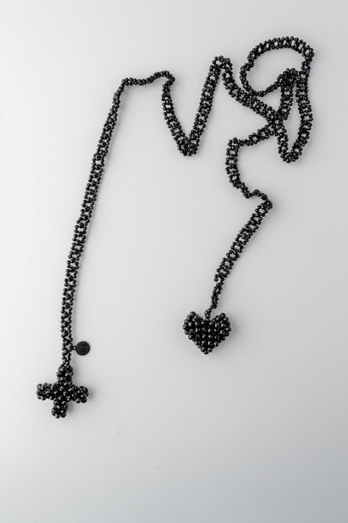 Pluslavie Highlight Plus/Heart Necklace, Black