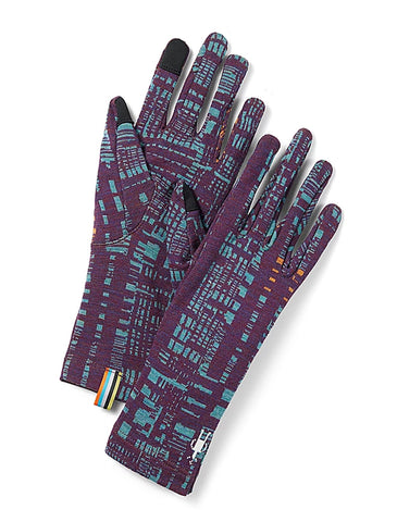 Smartwool Thermal Merino Glove, Purple Iris Digi Plaid 