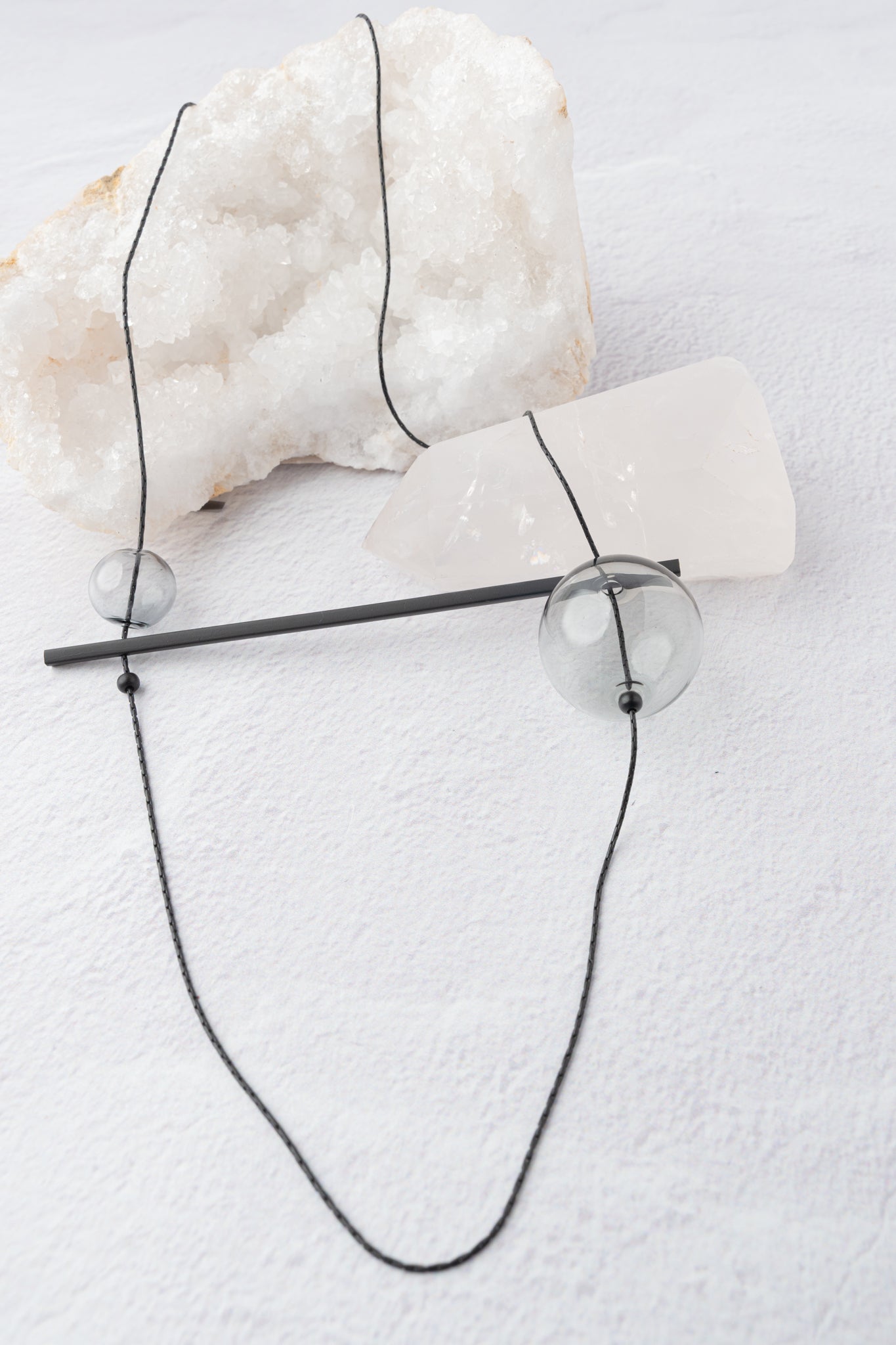 Pursuits Abacus Necklace, Glass Gray