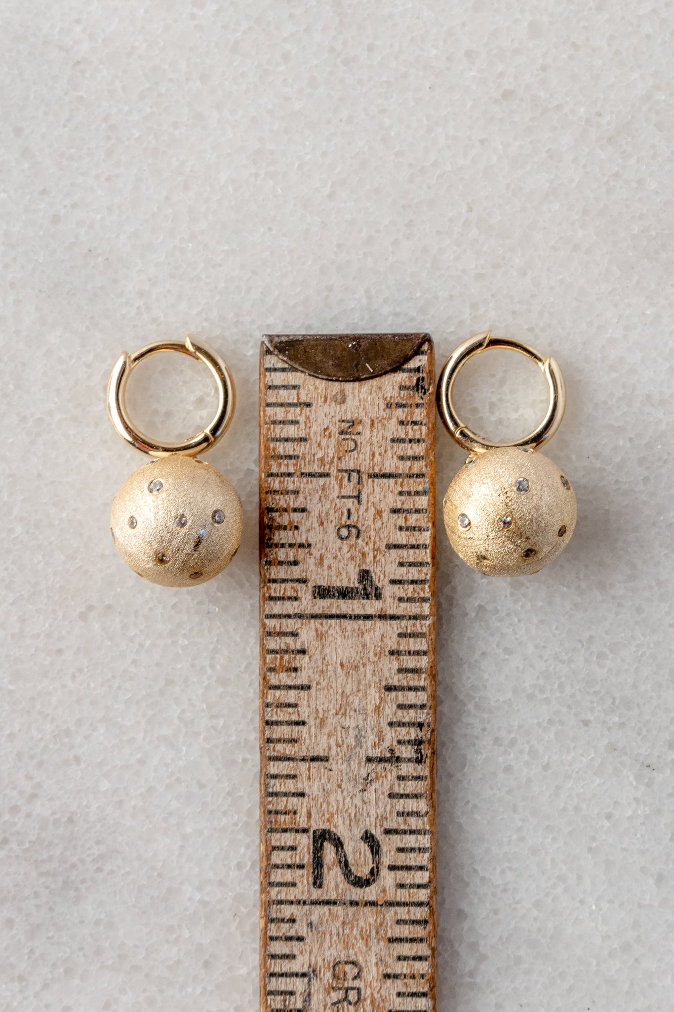 Rachel Reinhardt Vermeil Disco Ball Earrings, Brushed Gold