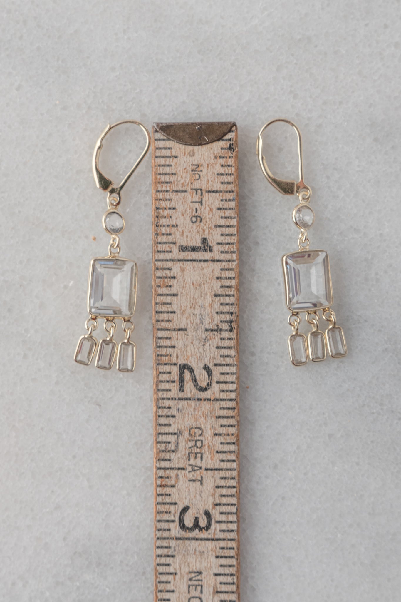 Rachel Reinhardt Bezel Fringe Earrings, Clear Quartz