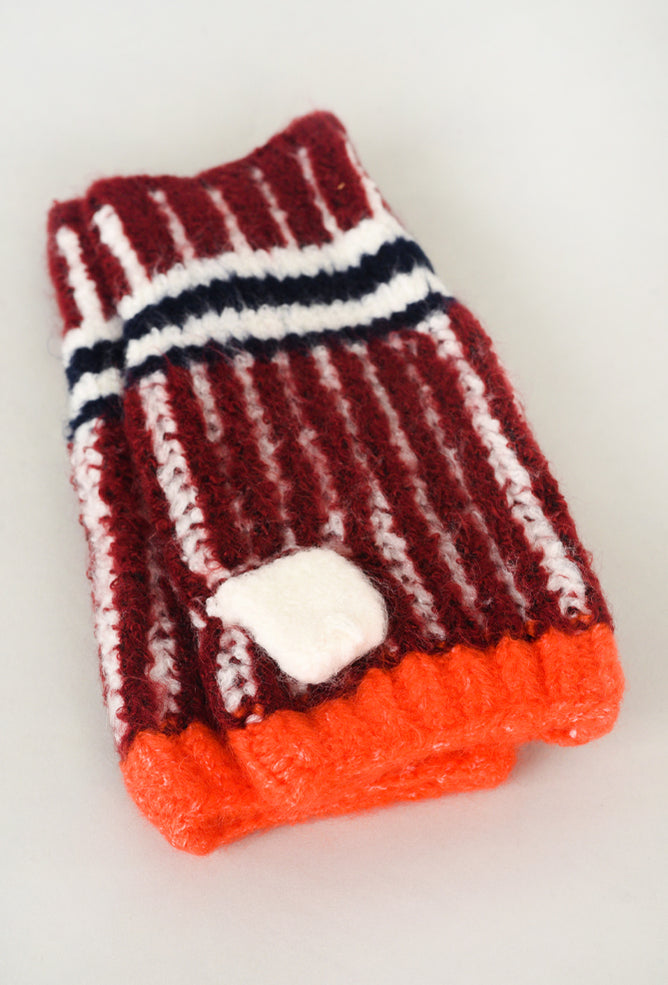 Knit Bon Bons Ultra Soft Vertical Texting Glove, Wine