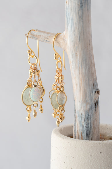 Robindira Unsworth Bezel Snow Mix Earrings