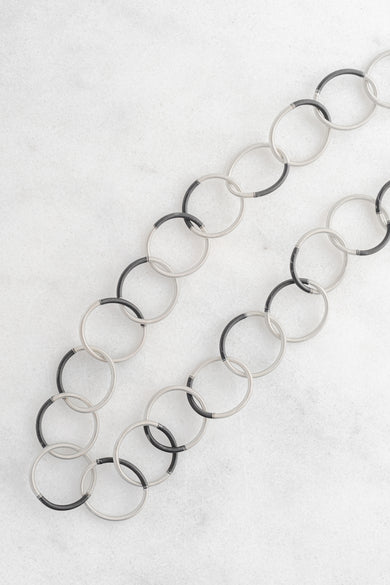 Sea Lily Meena Silver & Black Loop Necklace