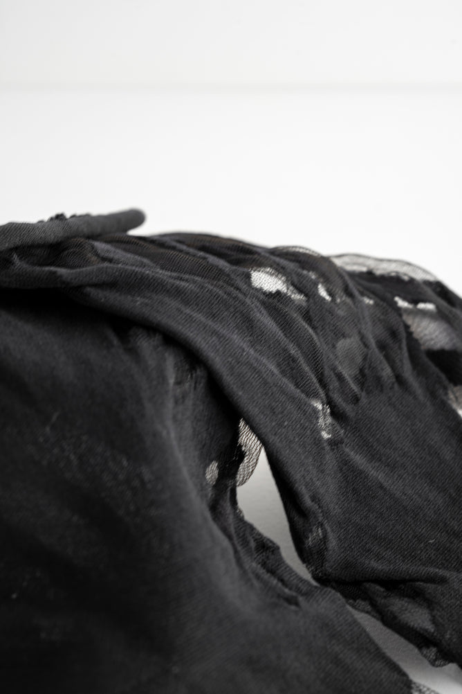 Moyuru Sheer Detail Sock, Black