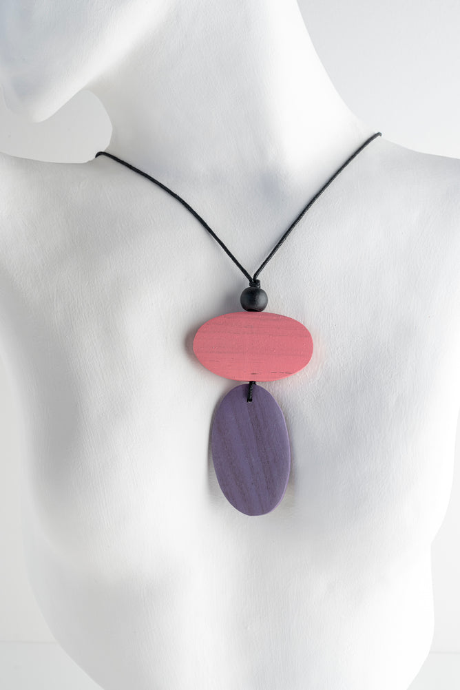 Sylca Designs Double Bead Alaina Pendant, Purple