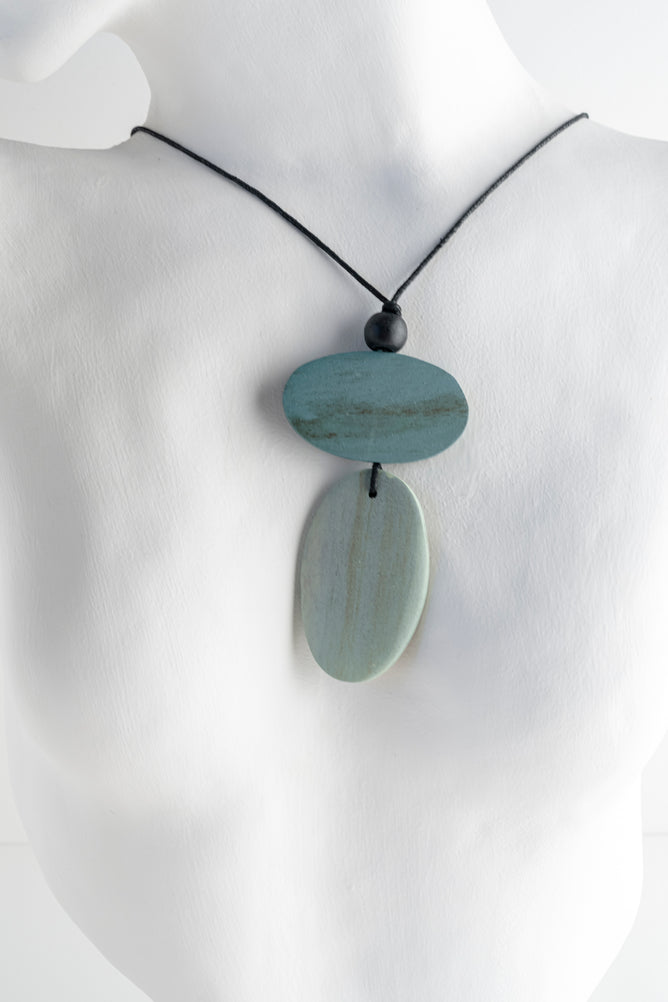 Sylca Designs Double Bead Alaina Pendant, Aqua