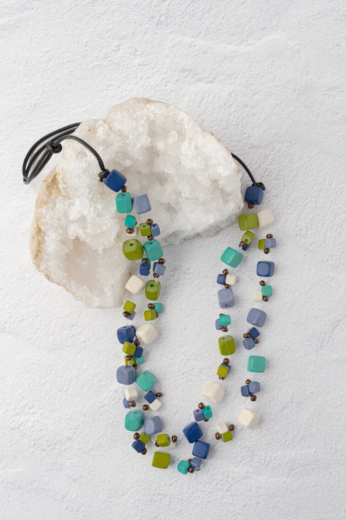 Sylca Designs Lia Floating Bead Necklace, Blue