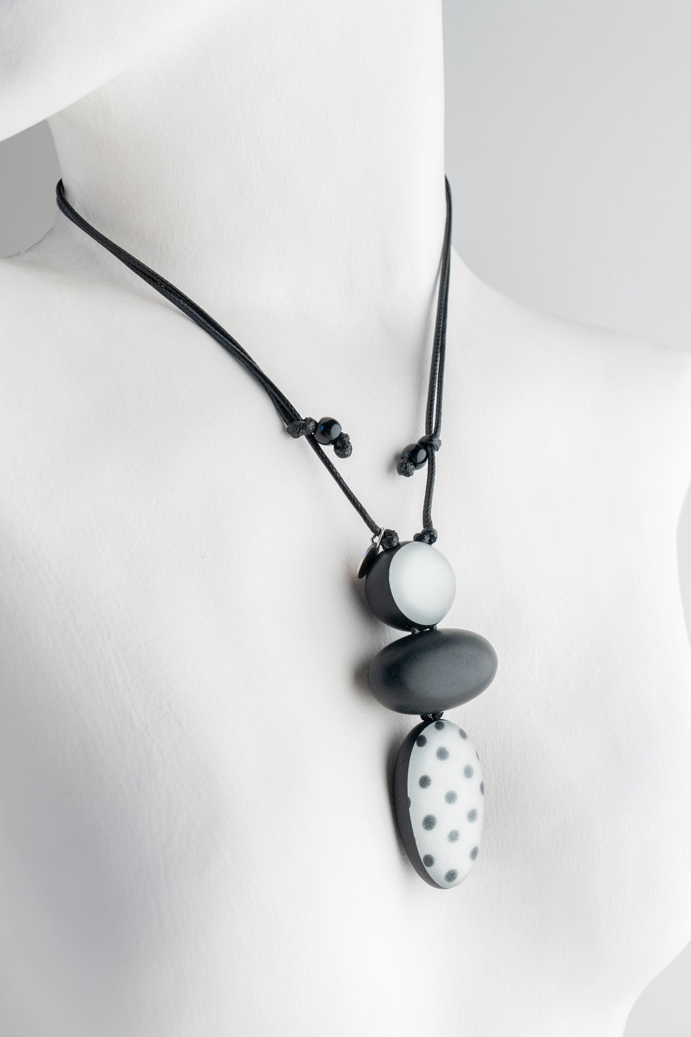Sylca Designs Midori Polka Dot Necklace, Black