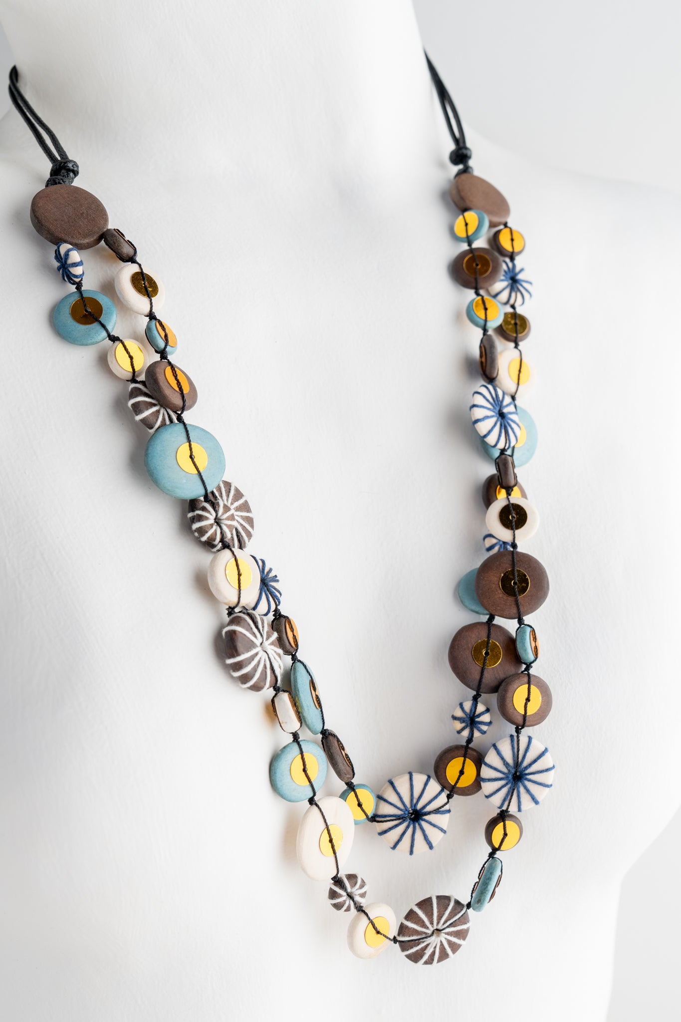 Sylca Designs Melody Statement Necklace, Brown