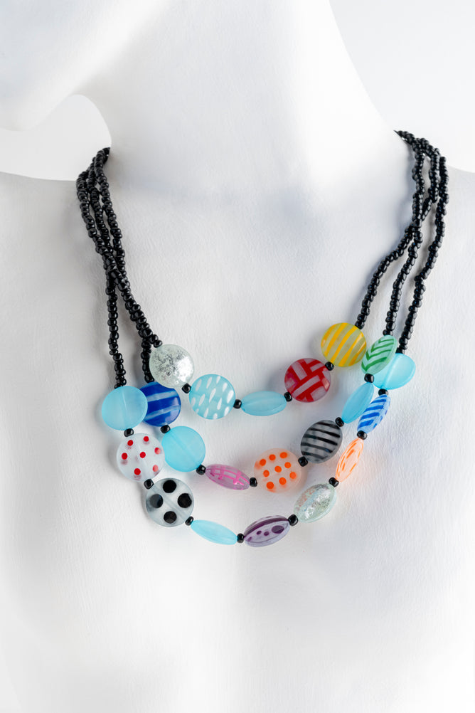 Sylca Designs Sea Stone Triple Strand Necklace