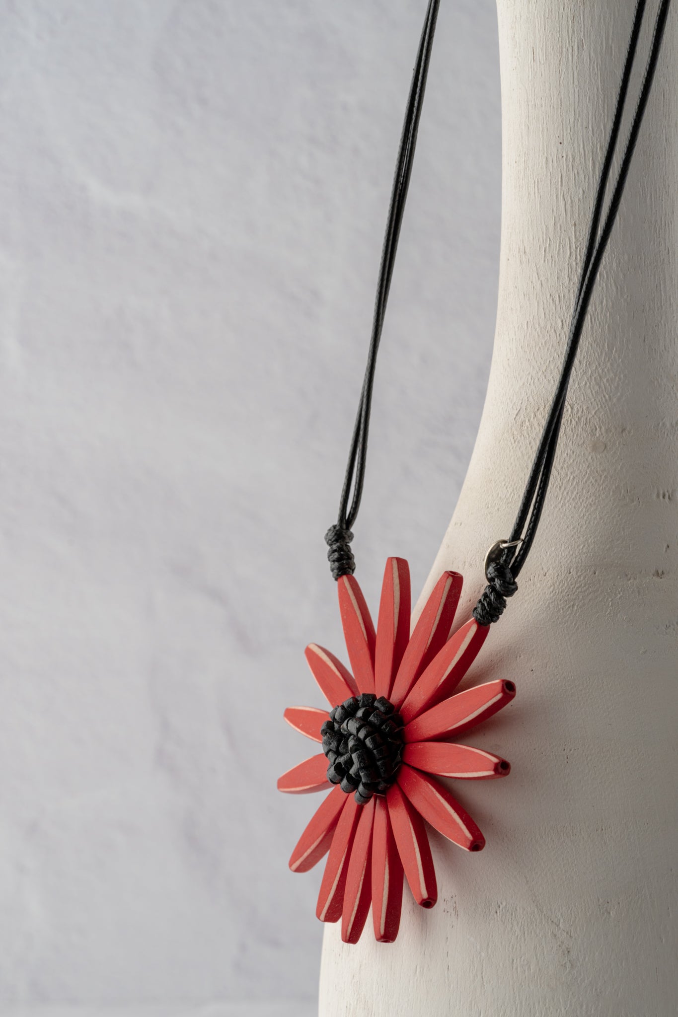 Sylca Designs Amaya Single Flower Necklace, Red
