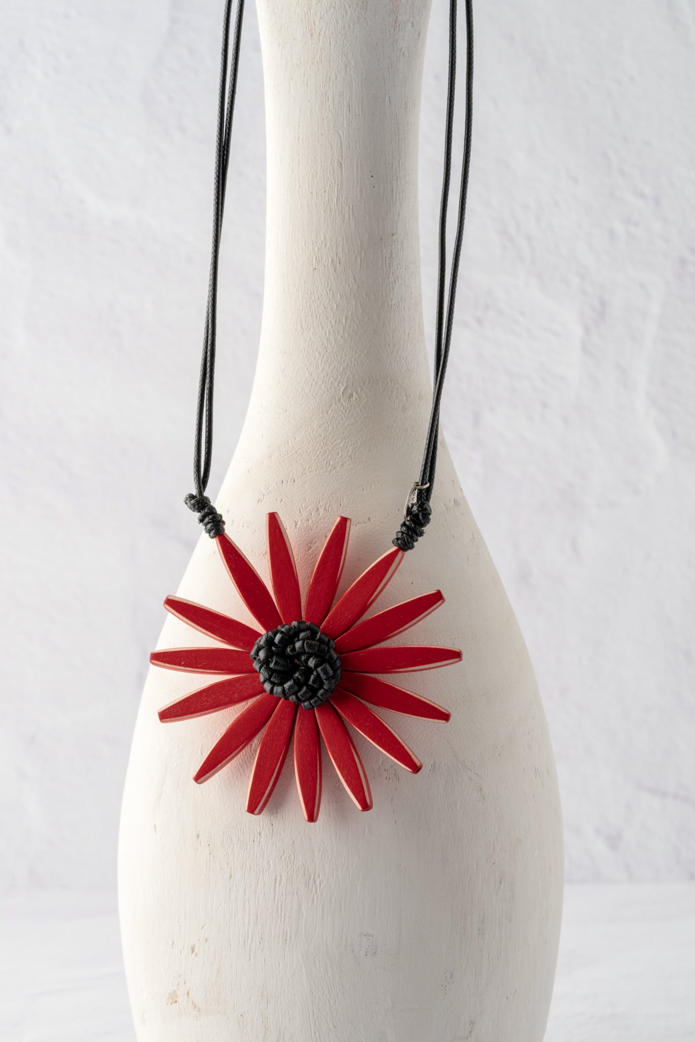 Sylca Designs Amaya Single Flower Necklace, Red