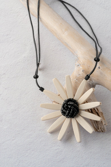 Sylca Designs Single Flower Necklace, White