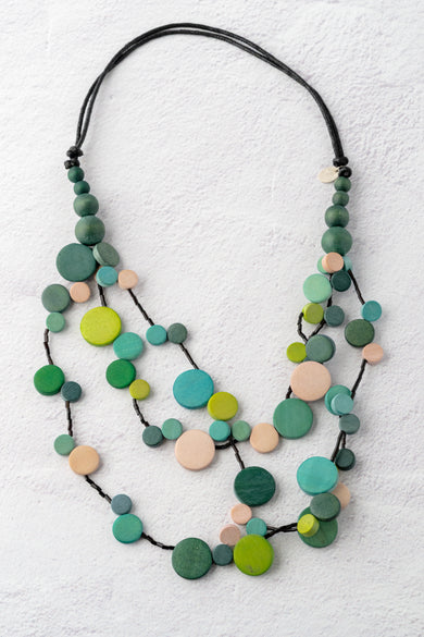 Sylca Designs Multi Strand Millie Necklace, Green