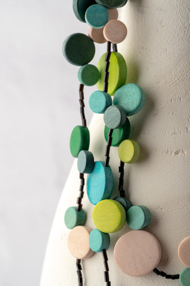 Sylca Designs Multi Strand Millie Necklace, Green