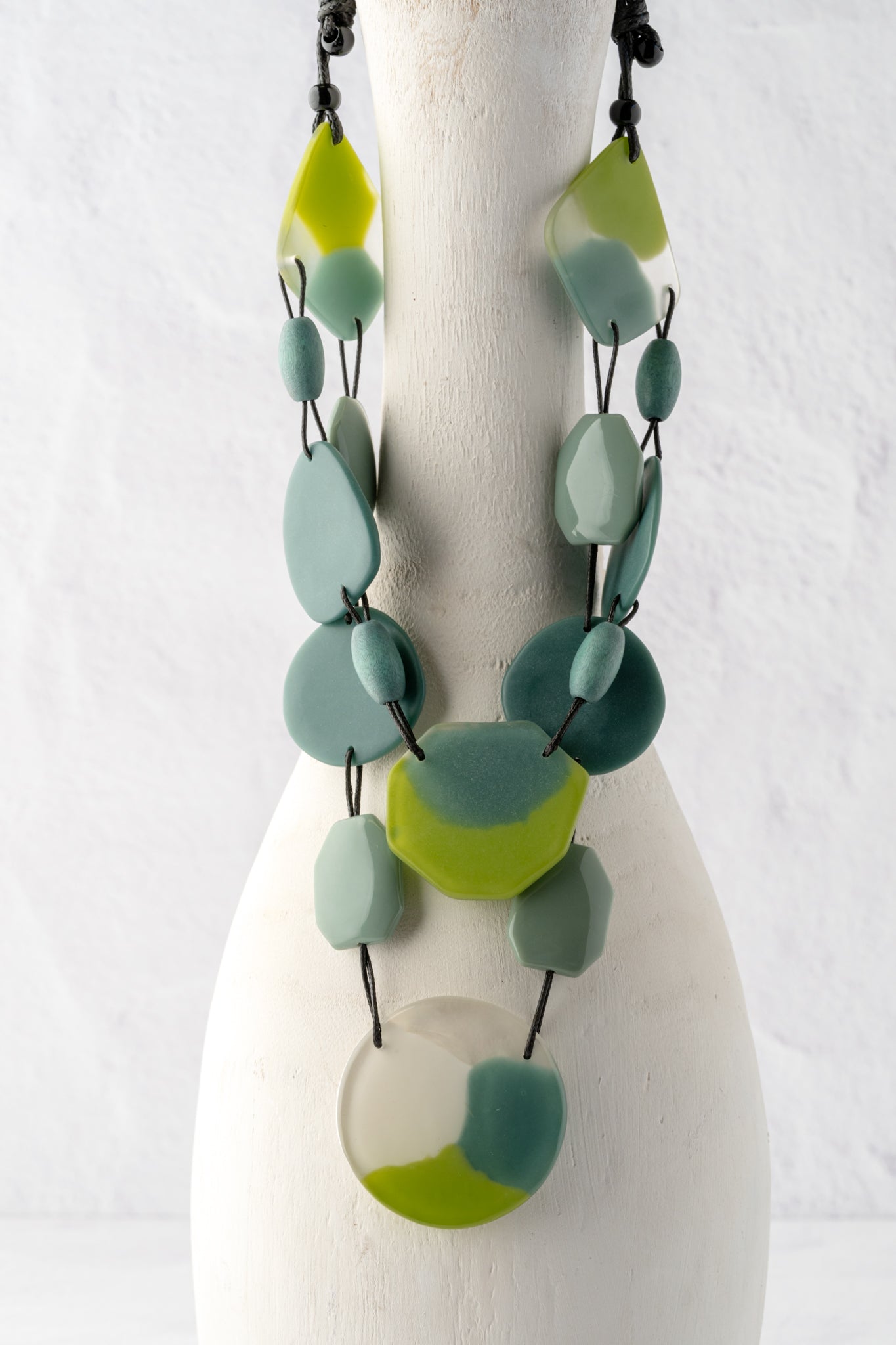 Sylca Designs Camryn Double Strand Necklace, Green