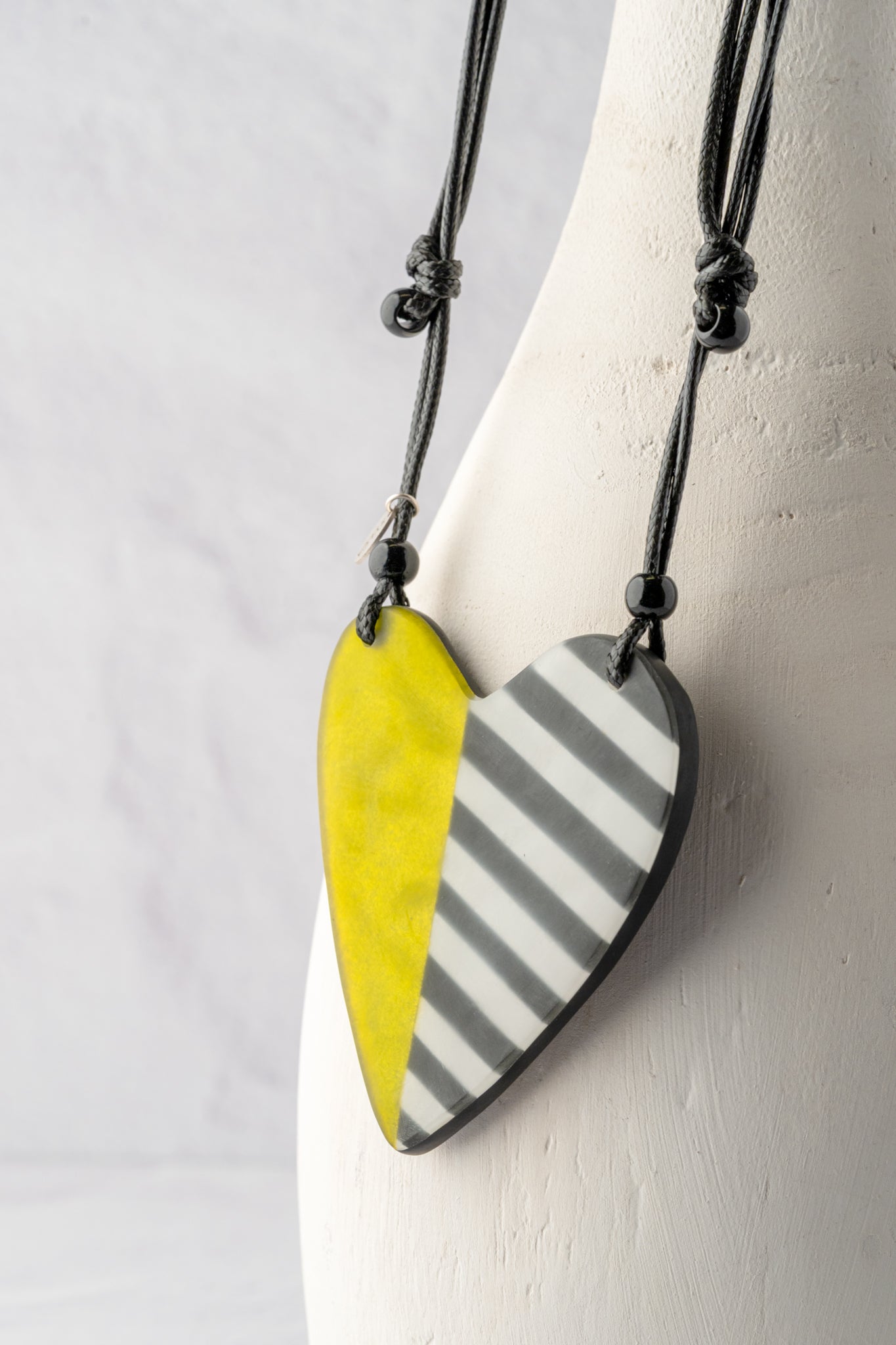 Sylca Designs Anastasia Heart Pendant, Lime/Black