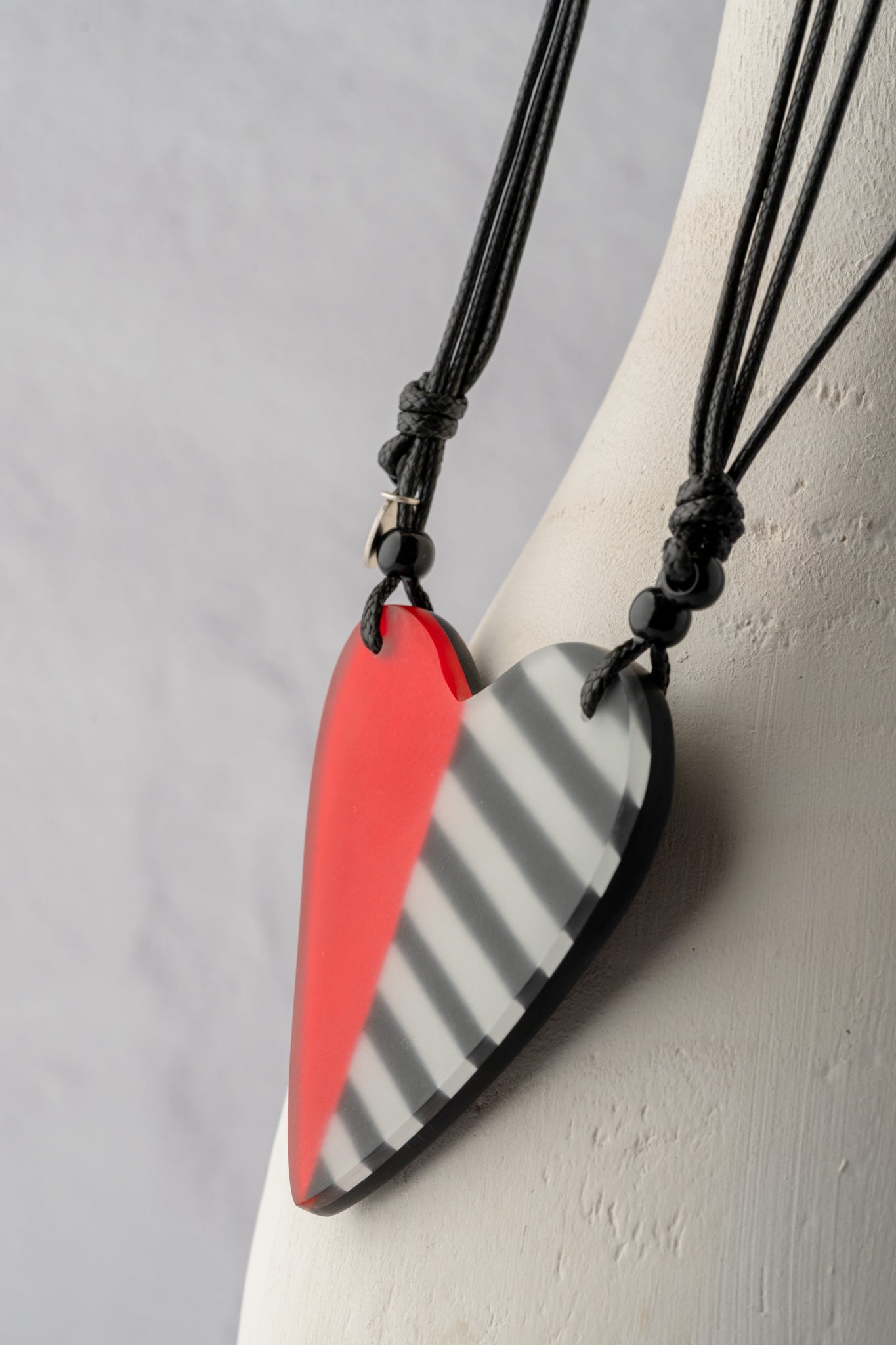 Sylca Designs Anastasia Heart Pendant, Red/Black