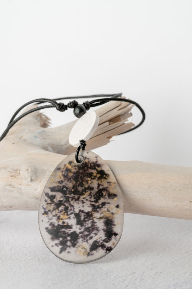 Sylca Designs Speckled Resin Pendant, Black