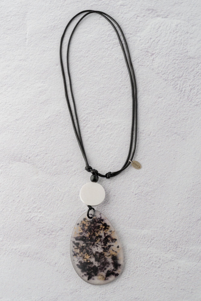 Sylca Designs Speckled Resin Pendant, Black