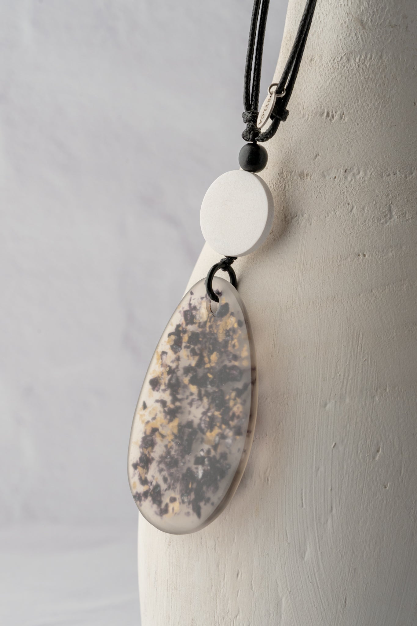 Sylca Designs Speckled Resin Pendant, Black