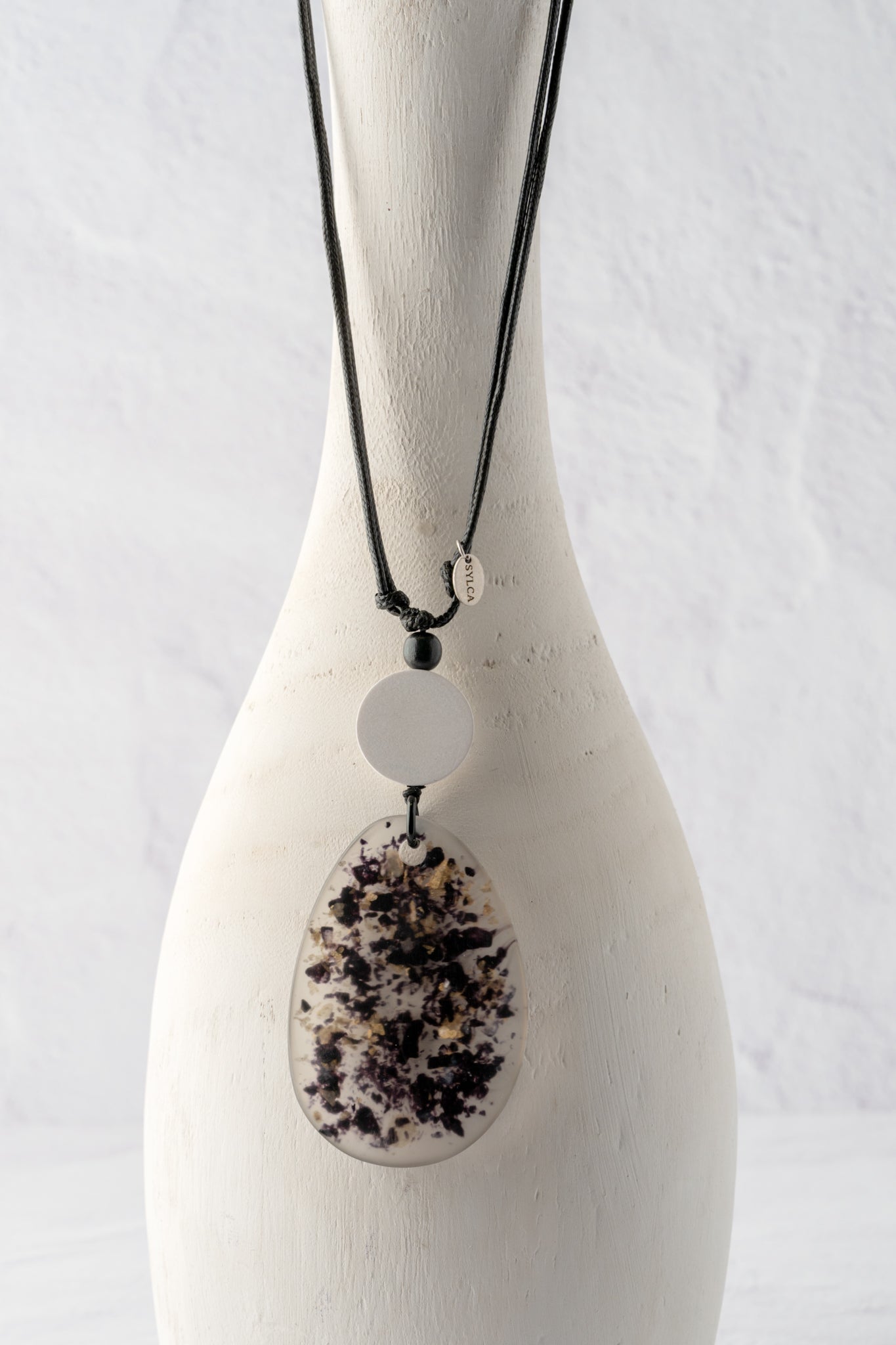Sylca Designs Speckled Resin Pendant, Black