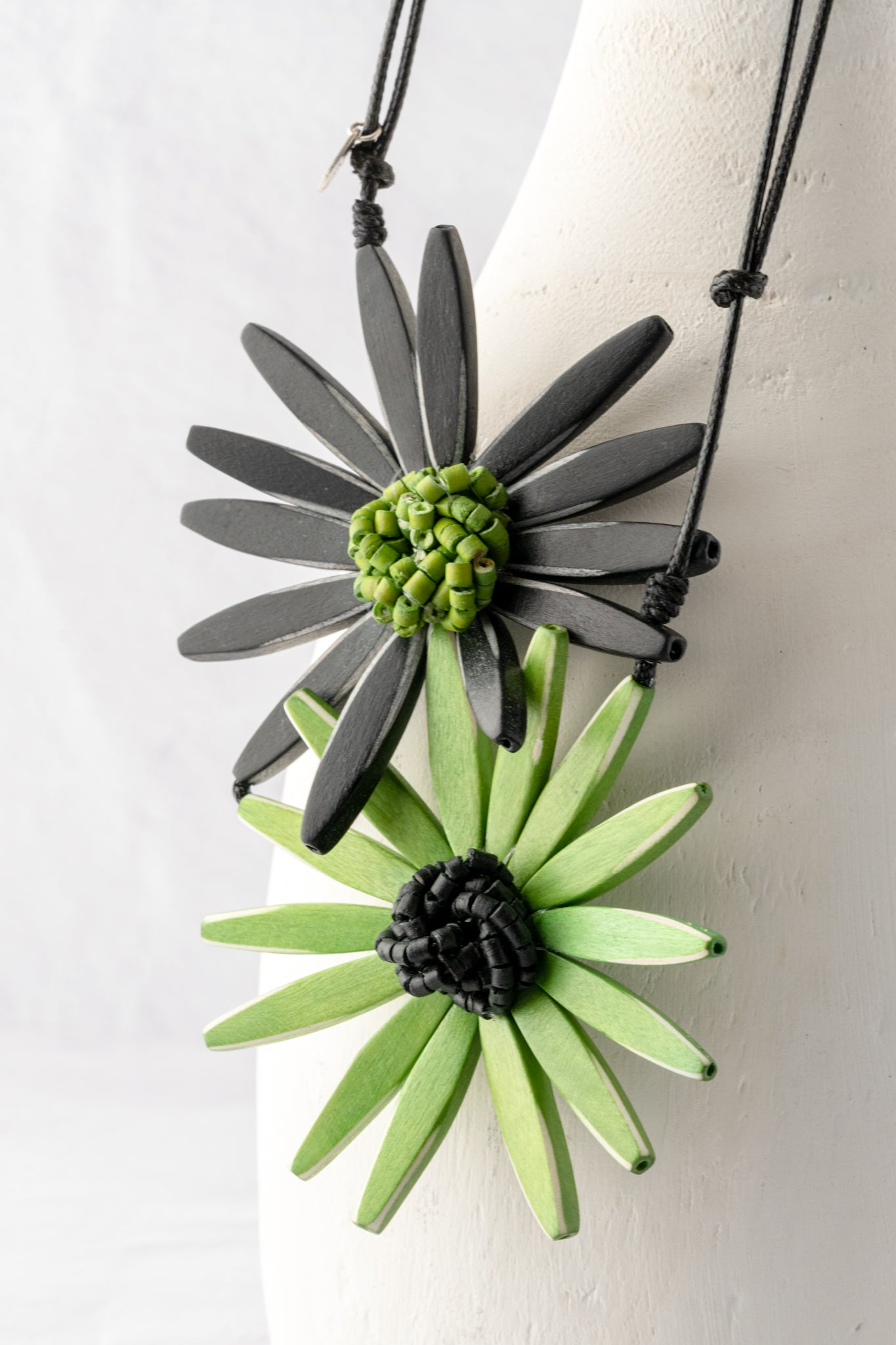 Sylca Designs Amaya Double Flower Necklace, Green