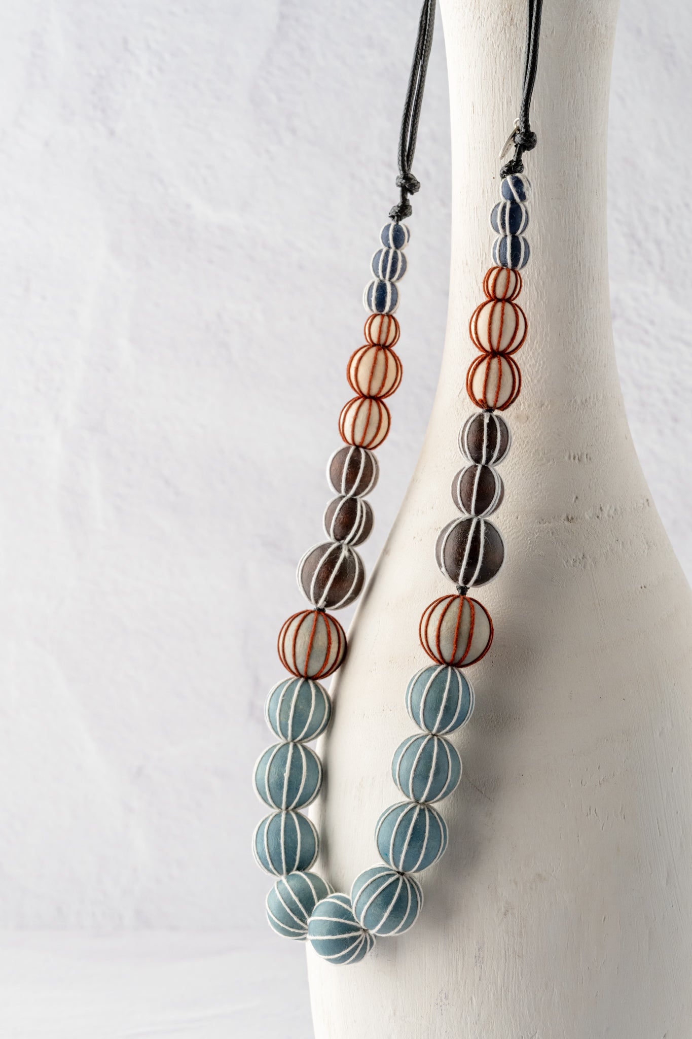 Sylca Designs Pietra Graduated Bead Necklace, Brown