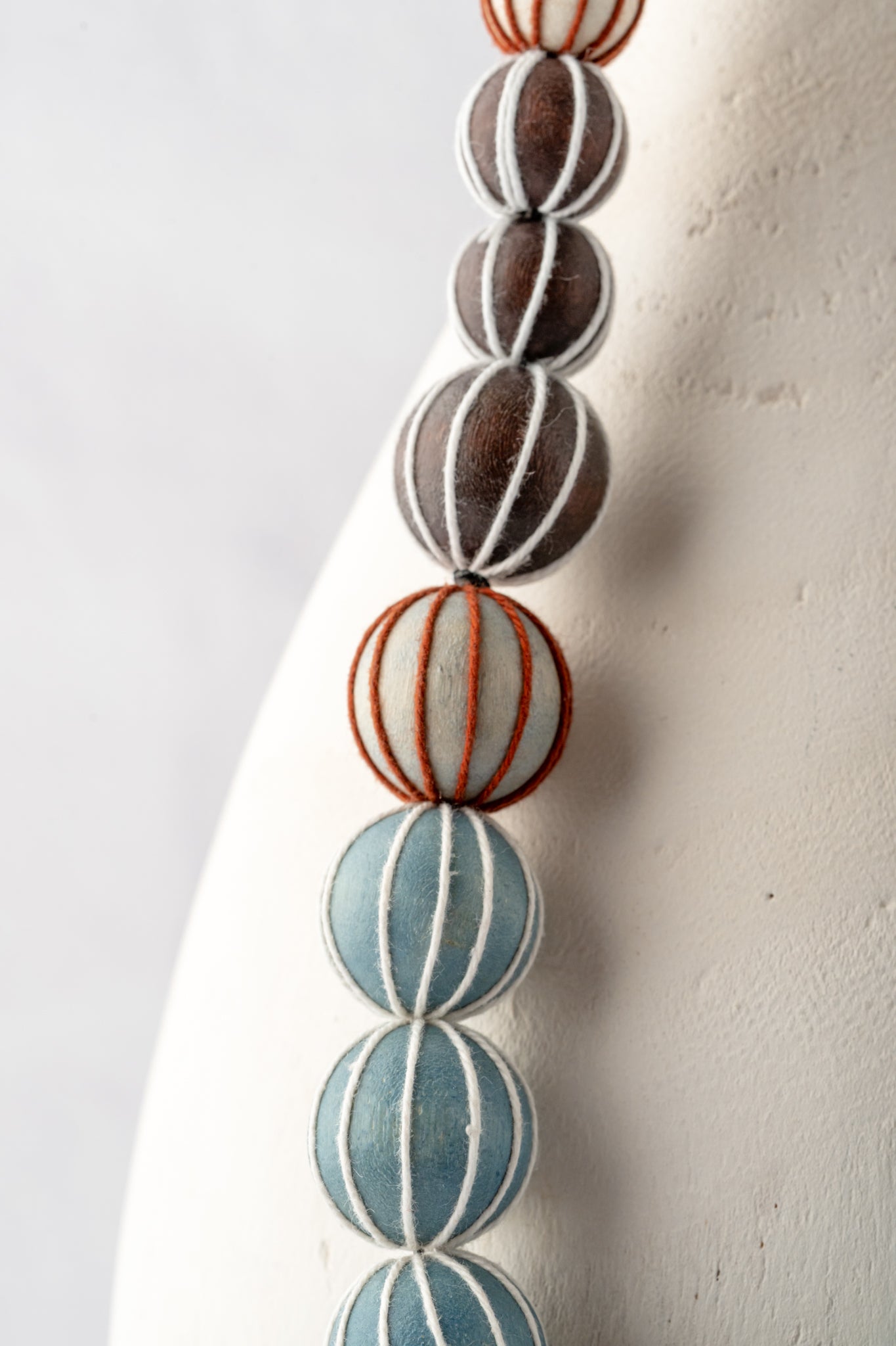 Sylca Designs Pietra Graduated Bead Necklace, Brown