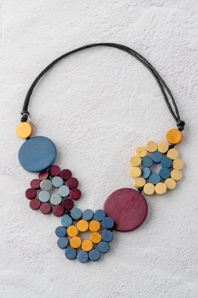 Sylca Designs Dahlia Joy Necklace, Merlot