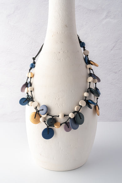 Sylca Designs Juliette Double Drop Necklace, Purple