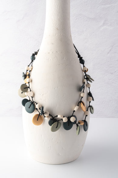 Sylca Designs Juliette Double Drop Necklace, Gray