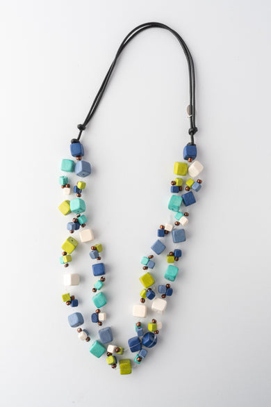 Sylca Designs Lia Floating Bead Necklace, Blue