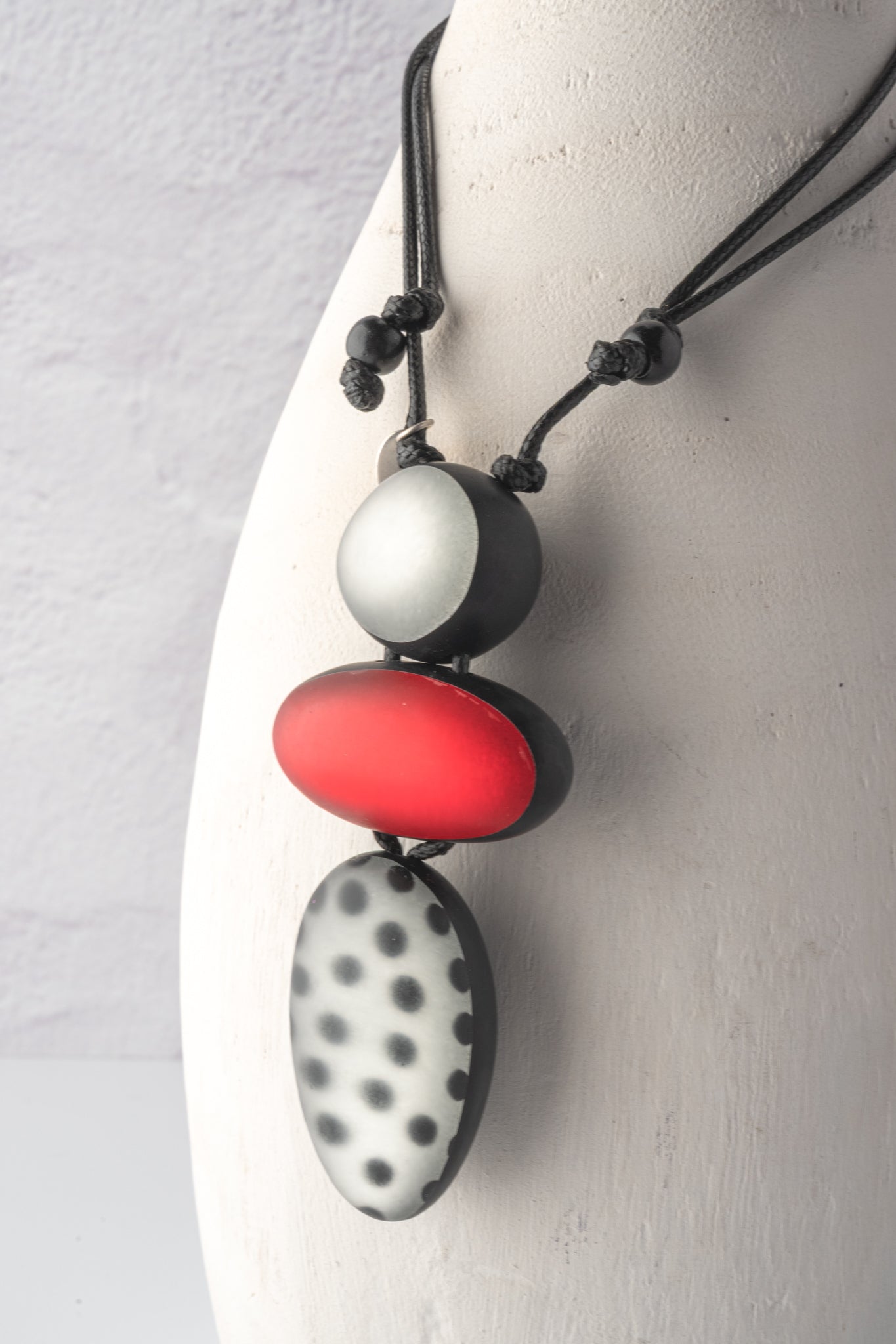 Sylca Designs Midori Polka Dot Necklace, Red