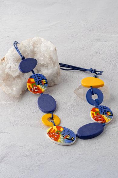 Sylca Designs Artist Impression Necklace, Blue