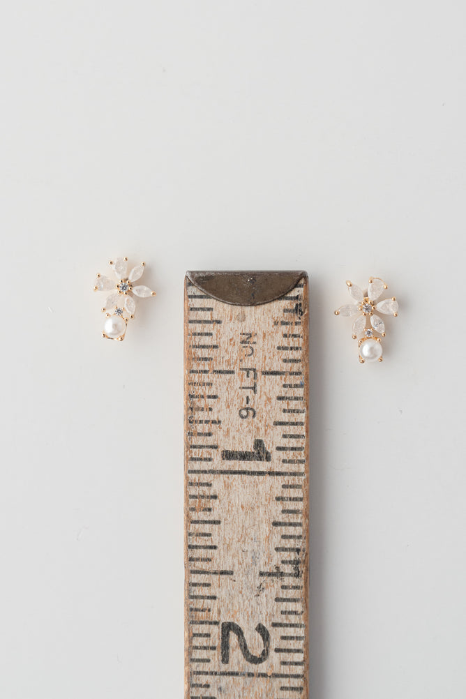 Tai Flower Pearl Post Earrings