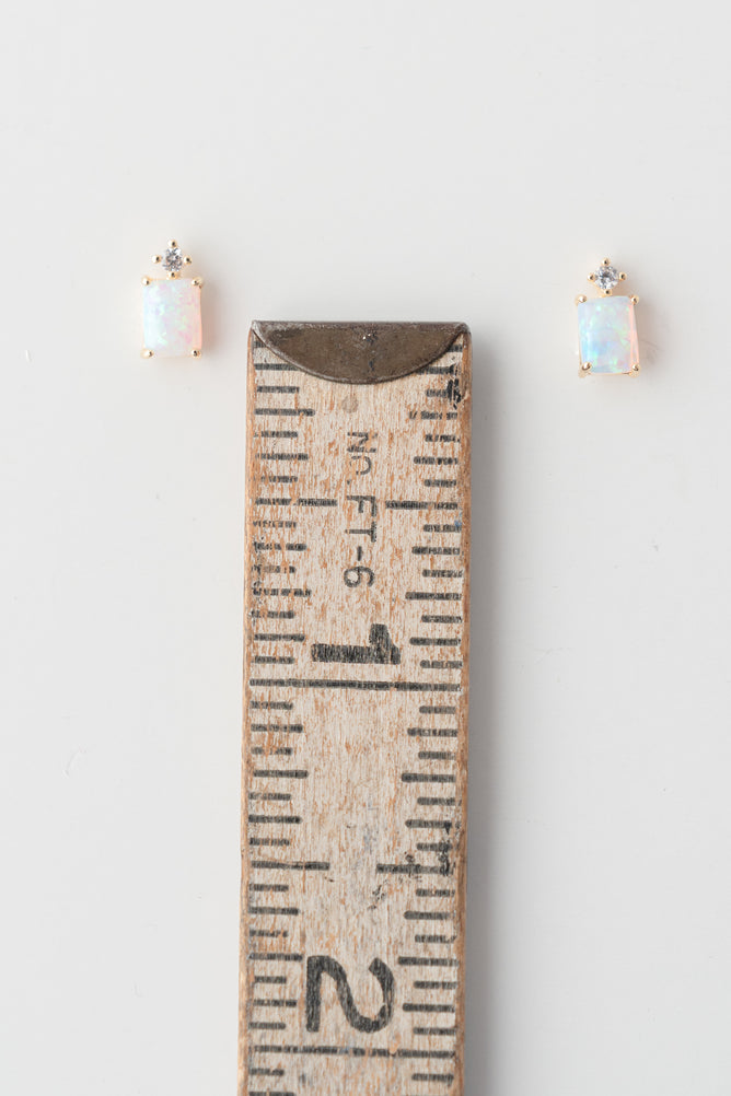Tai Square Opal Post Earring
