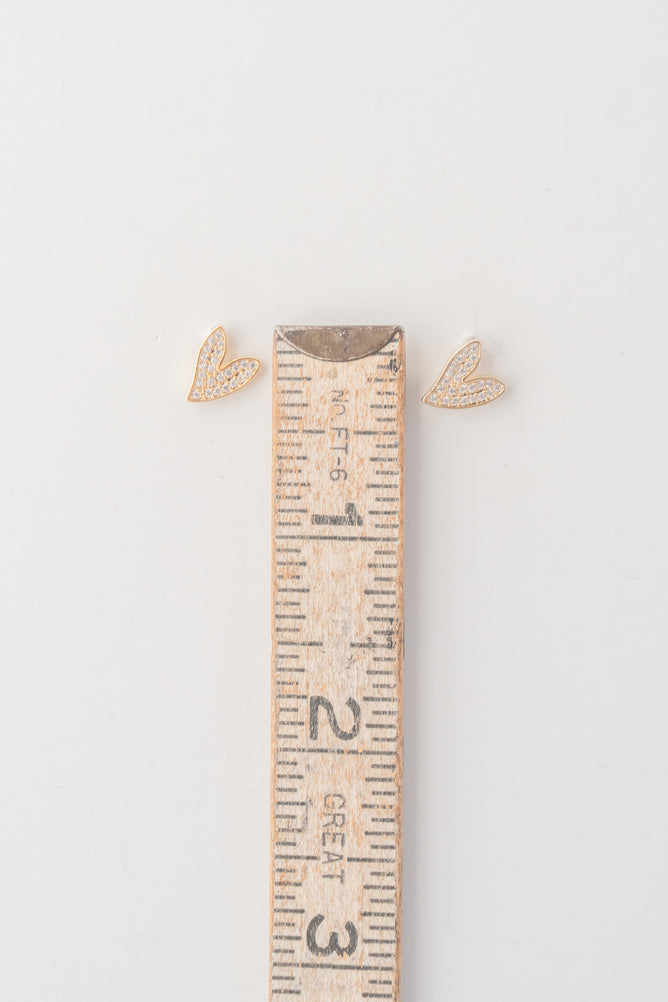 Irregular Heart/CZ Post Earring