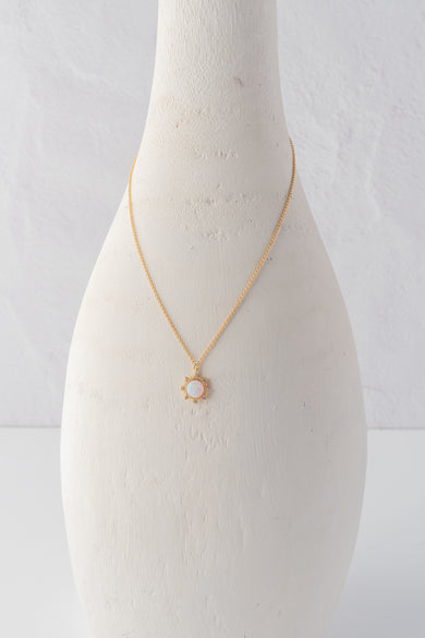Opal Center Sun Gold Chain Necklace