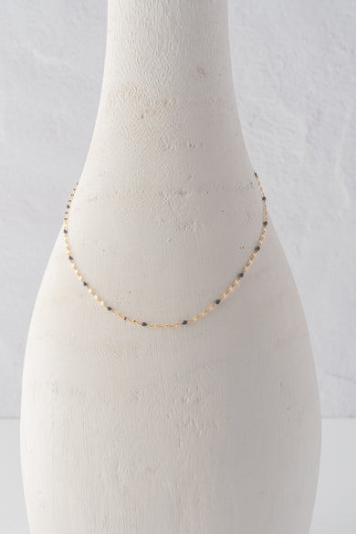 Black Enamel/Gold Sparkle Chain