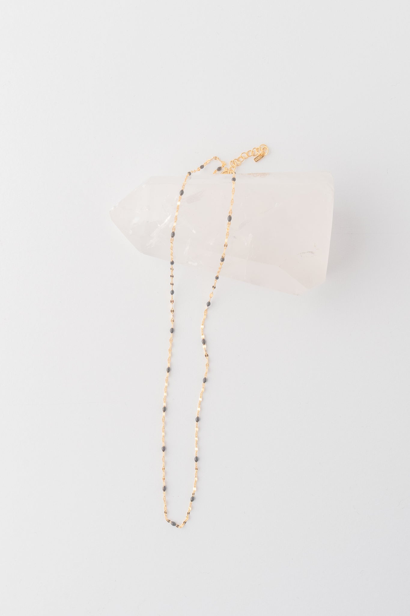 Black Enamel/Gold Sparkle Chain