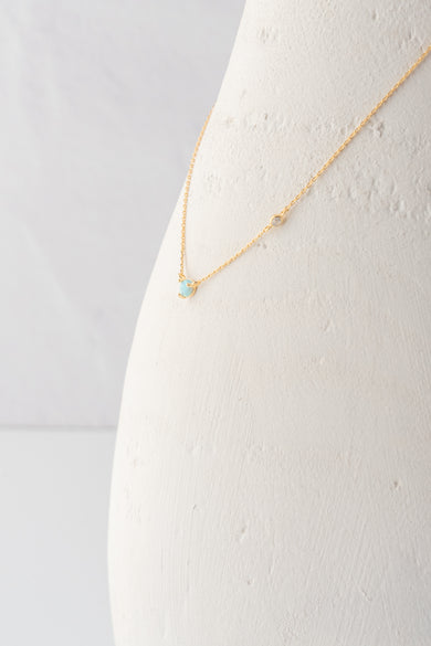 Opal/CZ Simple Gold Chain