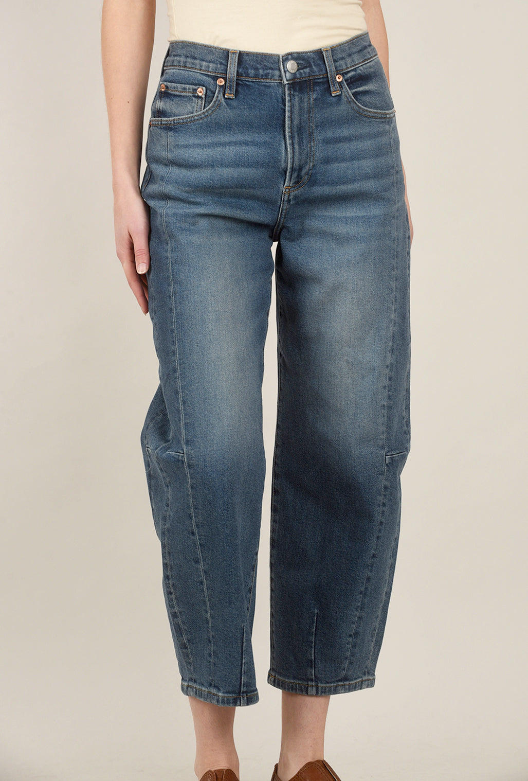 Pistola Eli High-Rise Arched Leg Denim, Augustus Blue